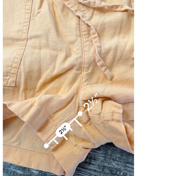 J.Crew Linen Blend‎ Shorts Drawstring Waist Casual Summer Pockets Orange Size S - Picture 9 of 10